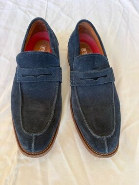 Stacy Adams Dark Blue Suede Penny Loafers Men’s Size 9 Like New